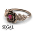 Soft Flower And Leaves Ruby Ring- Adalyn no. 8